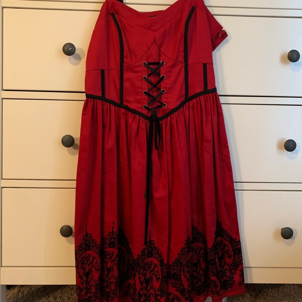 Hot topic red skull corset dress